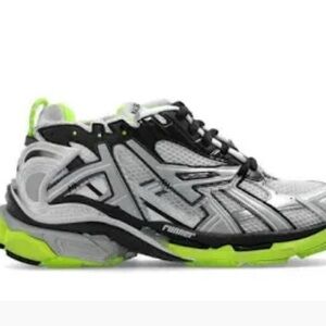 Balenciaga Gray and Neon Green Sneakers